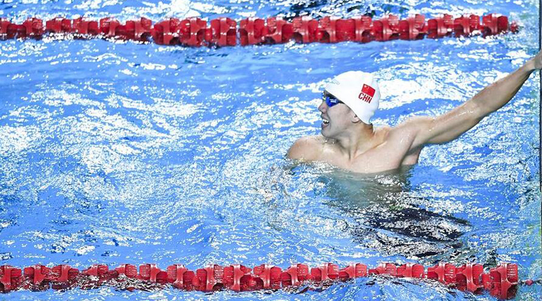 游泳——体校甲组男子100米蛙泳决赛赛况