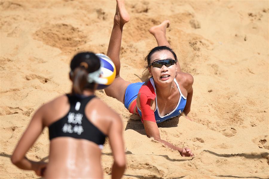 沙灘排球——體校甲組女子組1/4決賽:杭婷/顏婉紅勝汪嘉怡/李函津