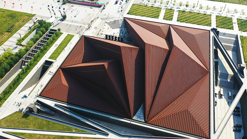 【“飞阅”中国】航拍大同市美术馆 俯瞰几何艺术之美