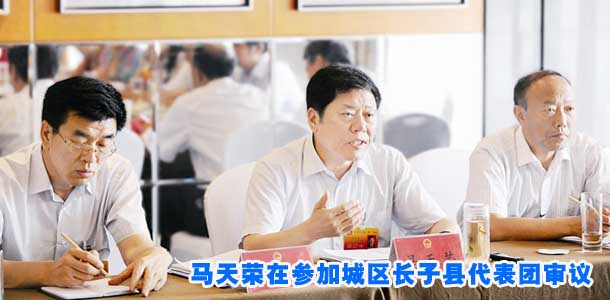 马天荣在参加城区长子县代表团审议